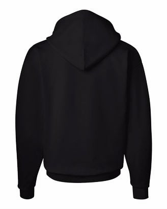 back of black hoodie